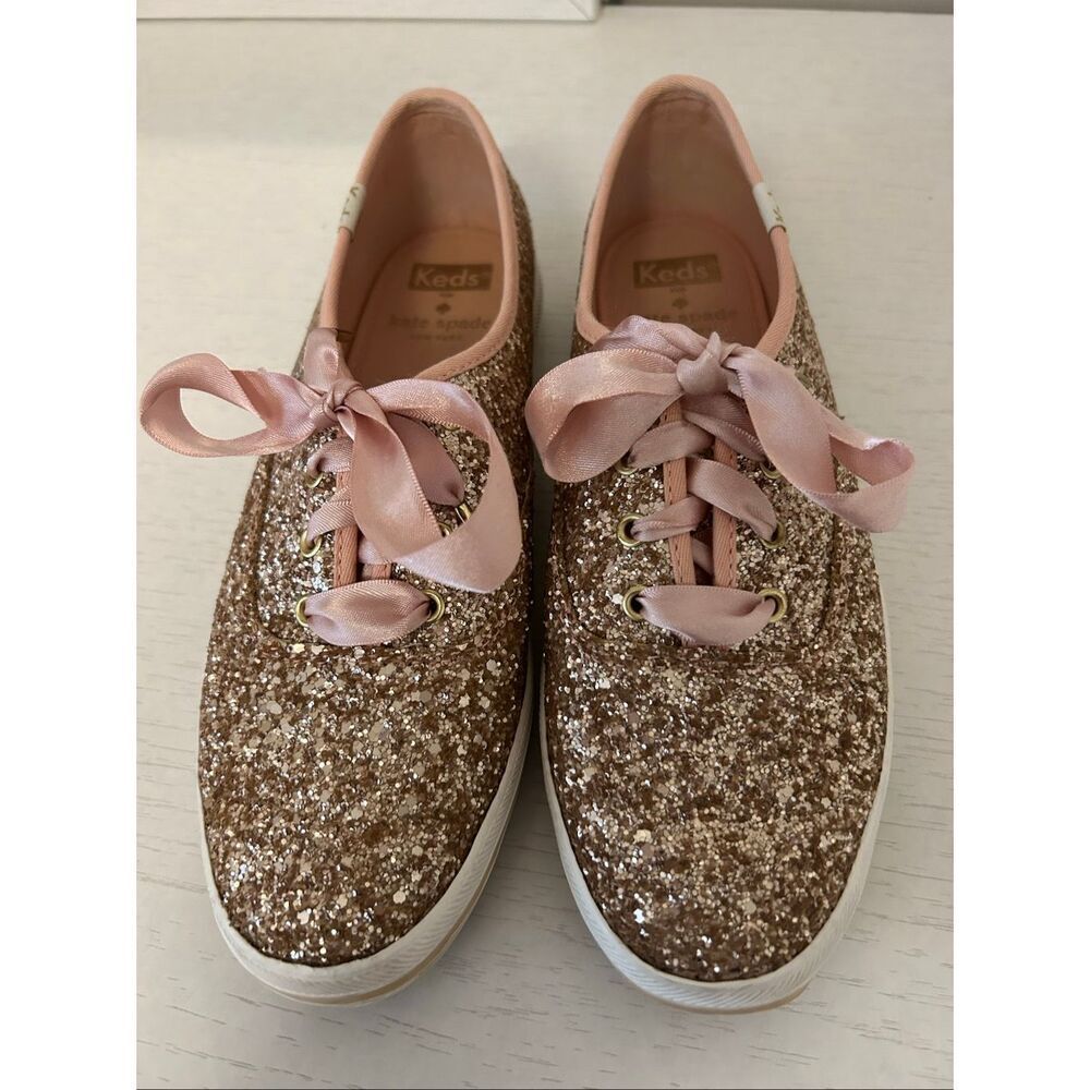 KATE SPADE Pink Sequin Keds Sneakers